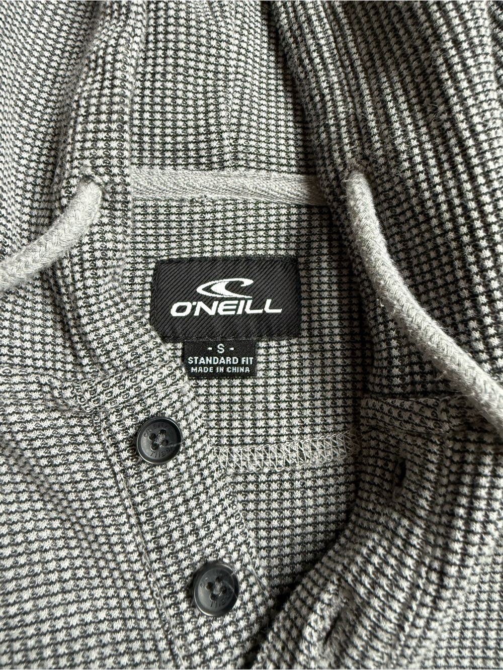 O'Neill Men's Gray Houndstooth Button-Front Hoodie
